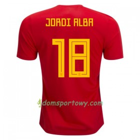 Koszulka Hiszpania Jordi Alba 18 Domowe Koszulki Piłkarskie Mistrzostwa Świata 2018